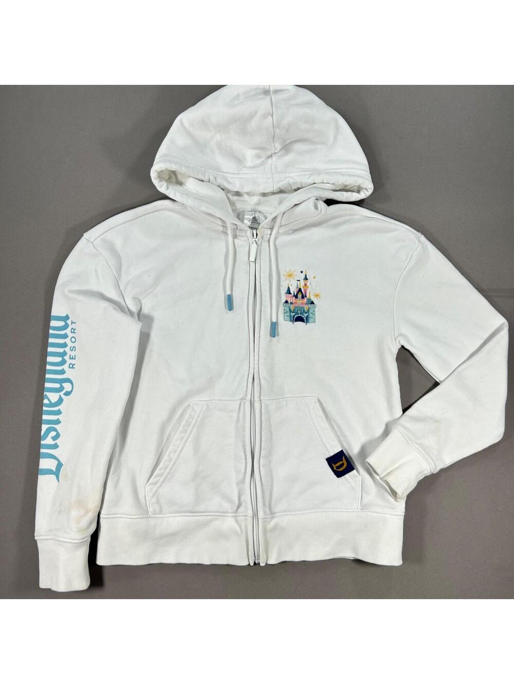 Disneyland Resort Hoodie Zip Up Castle Graphic Disney Sweatshirt Size XS